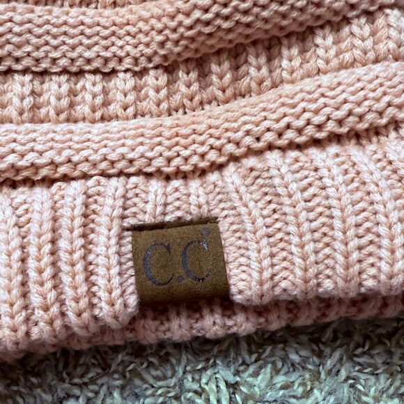 C.C. Dusty Pink Knit Beanie Hat - Picture 3 of 4
